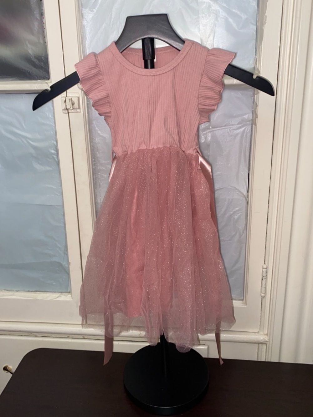 Pink Ruffle Sleeve Dress for baby girl size 2 toddler